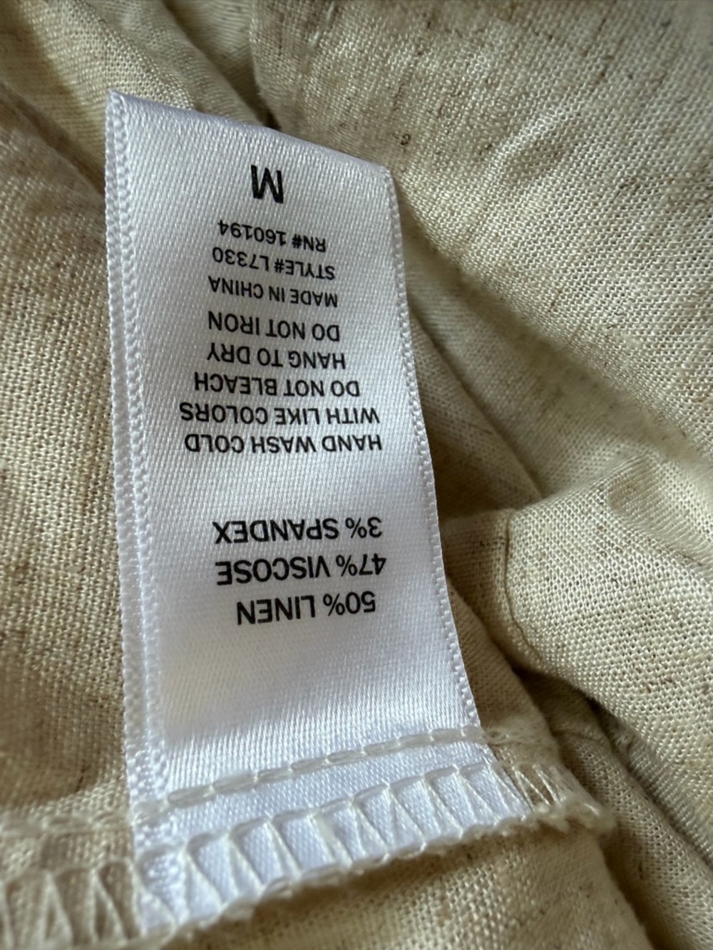 By Together Beige Puff-Sleeve Linen Romper NWT - Picture 8 of 8